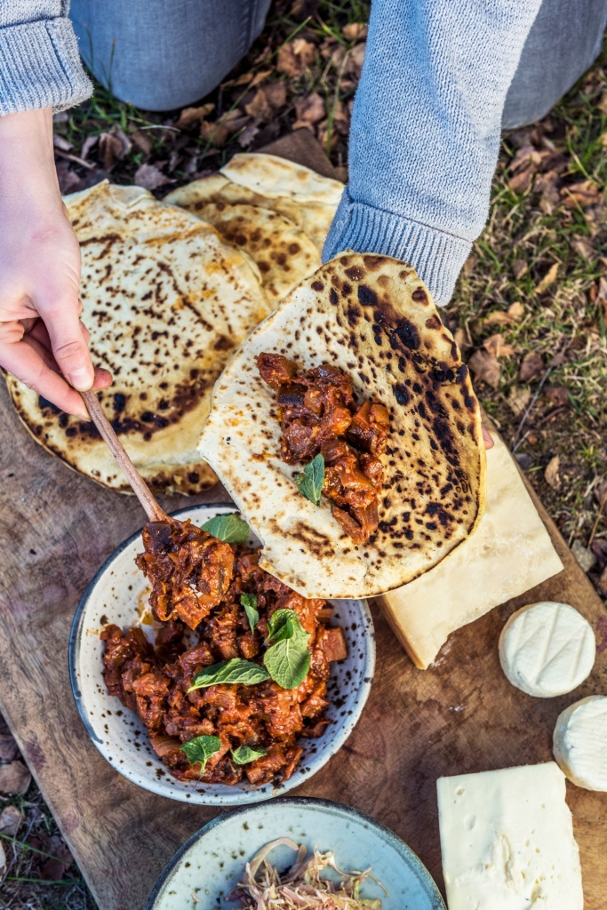 Piadina w Eggplant Caponata - Quicksand Food